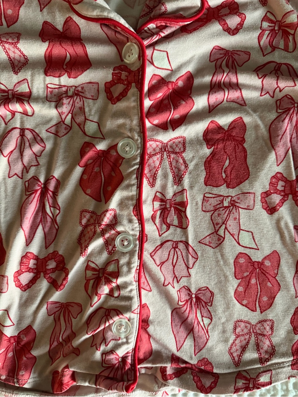 Pink Bow-Print Pajama Set - Picture 6 of 8